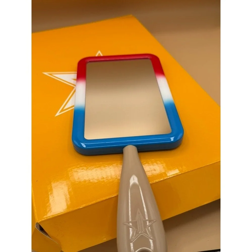 Jeffree Star Cosmetics Bomb Pop Hand Mirror Red White Blue Boxed Scratched